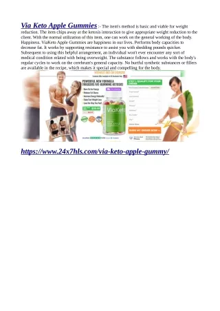 via keto apple gummies the item s method is basic