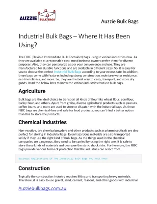auzzie bulk bags