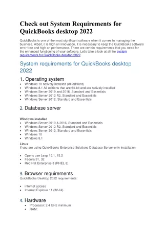 check out system requirements for quickbooks