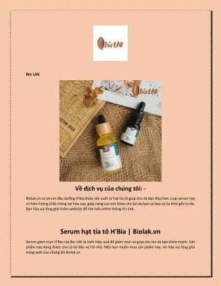 Serum hạt tía tô H'Bia  Biolak.vn