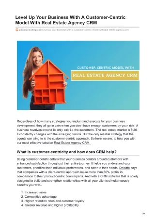 Level Up Your Business With A Customer-Centric Model With Real Estate Agency CRM