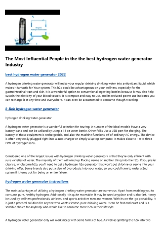 How Technology Is Changing How We Treat quantum hydrogen water generator