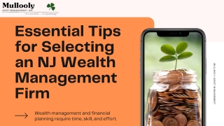 Essential Tips for Selecting an Wealth Management Firm in NJ