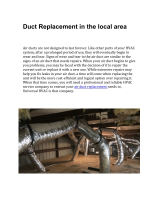 duct replacement in the local area