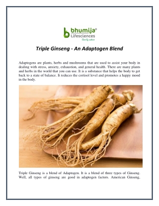 Triple Ginseng - An Adaptogen Blend
