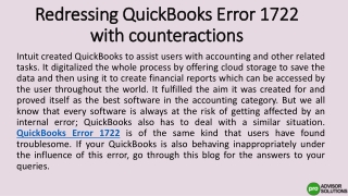redressing quickbooks error 1722 with counteractions