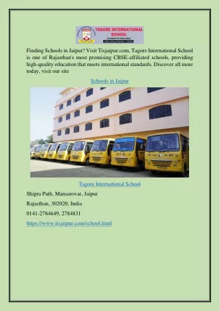 Schools in Jaipur Tisjaipur.com