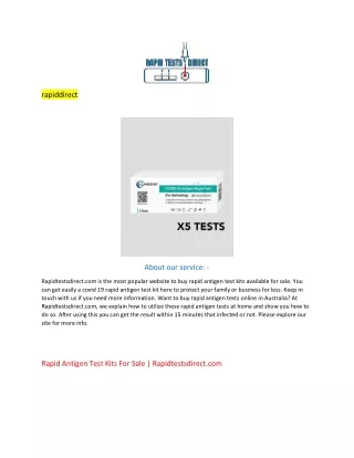 Rapid Antigen Test Kits For Sale Rapidtestsdirect