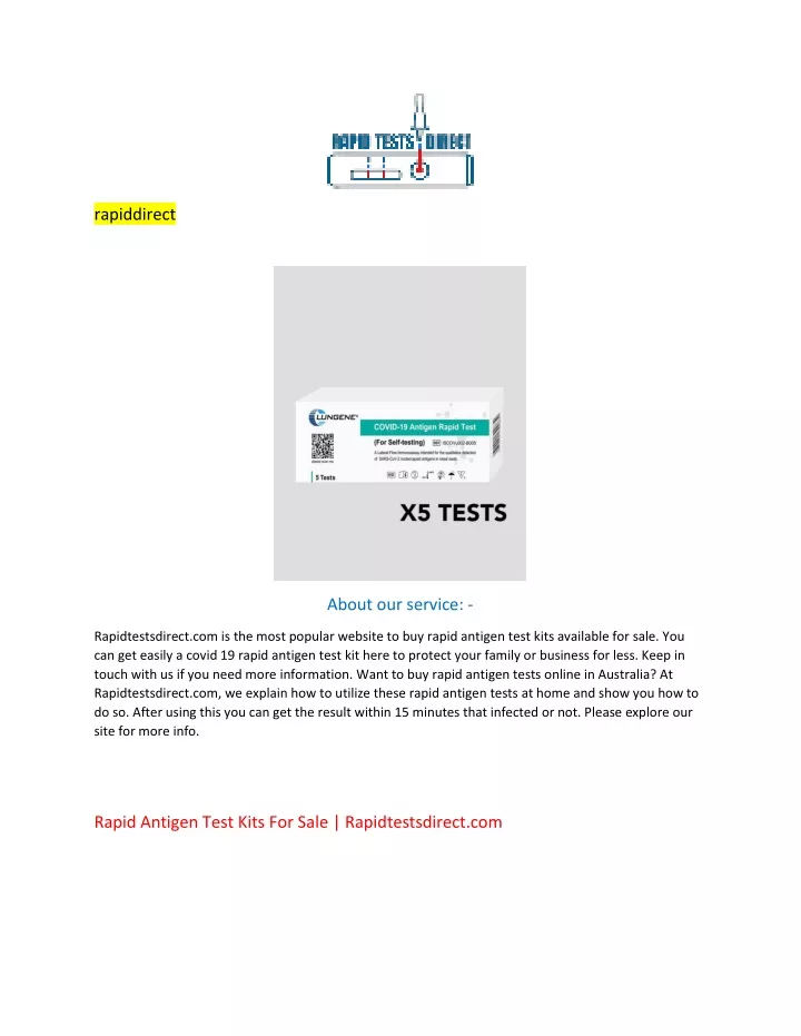 PPT - Rapid Antigen Test Kits For Sale Rapidtestsdirect PowerPoint ...