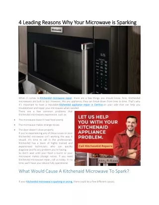 4 Leading Reasons Why Your Microwave is Sparking