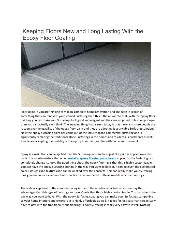 keeping floors new and long lasting with