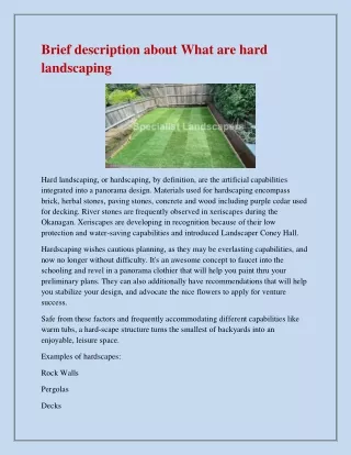 brief description about what are hard landscaping