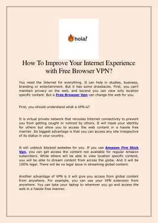 how to improve your internet experience with free