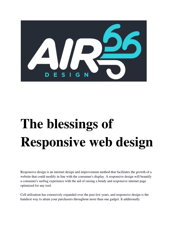 the blessings of responsive web design