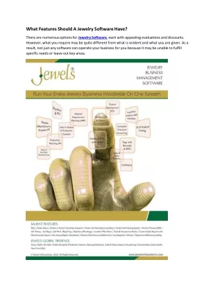 what features should a jewelry software have