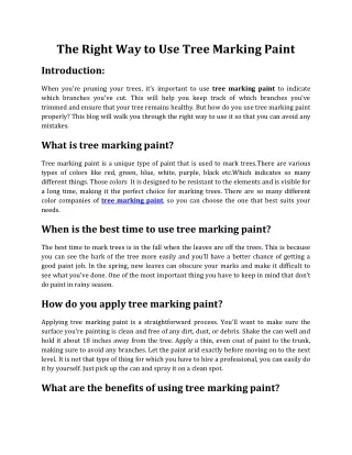 the right way to use tree marking paint