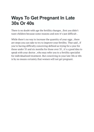 ways to get pregnant in late 30s or 40s
