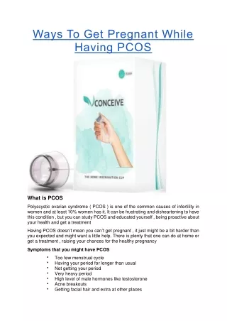 ways to get pregnant while having pcos