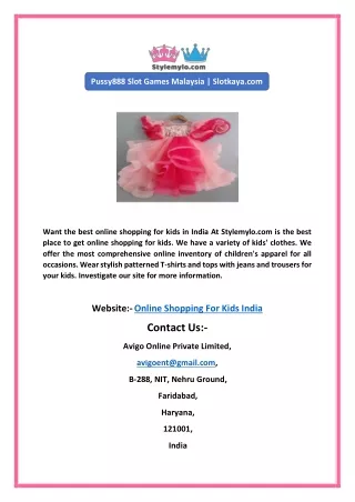 Online Shopping for Kids India | Stylemylo.com