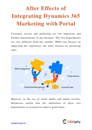 after effects of integrating dynamics 365 marketing with portal