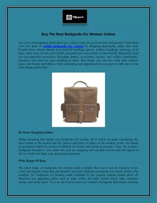 Buy The Best Backpacks For Women Online