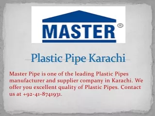 Plastic Pipe Karachi