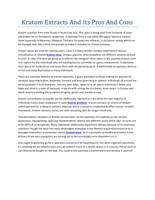 kratom extracts and its pros and cons