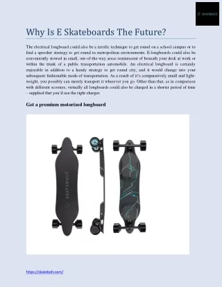 Why Is E Skateboards The Future