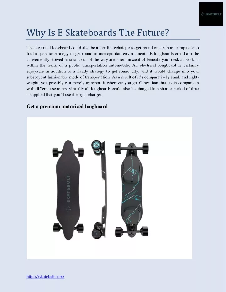 why is e skateboards the future