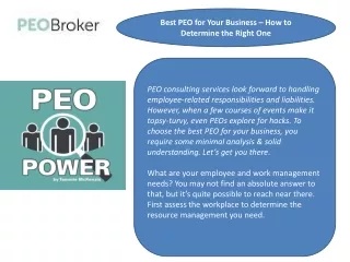 Best PEO for Your Business – How to Determine the Right One