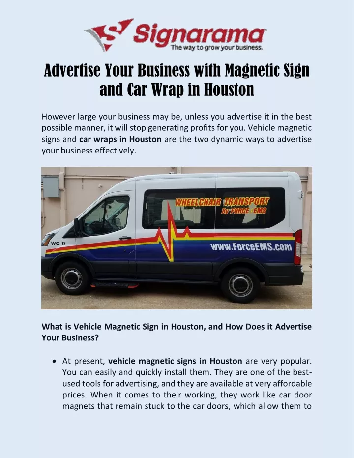 advertise your business with magnetic sign