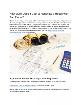 how much does it cost to renovate a house with