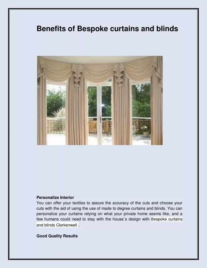 benefits of bespoke curtains and blinds