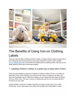 The Benefits of Using Iron-on Clothing Labels