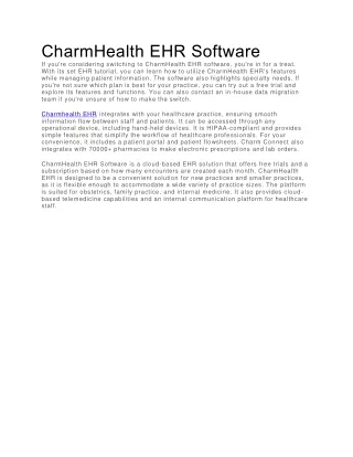 charmhealth ehr software if you re considering
