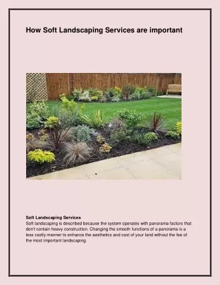 how soft landscaping services are important