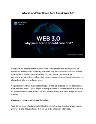 why should your brand care about web 3 0