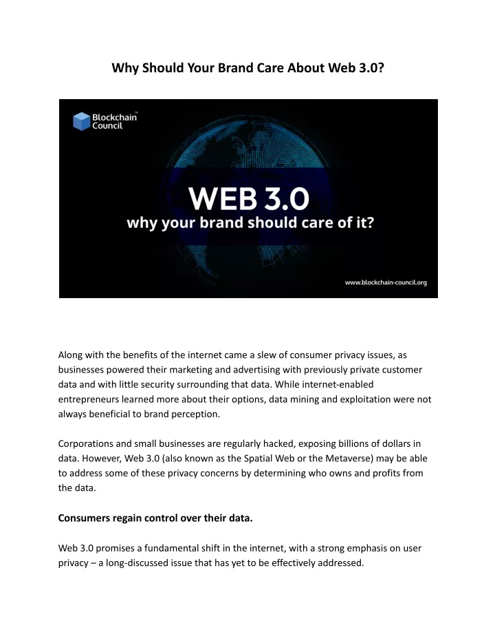 why should your brand care about web 3 0