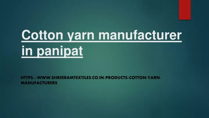 cotton yarn manufacturer in panipat