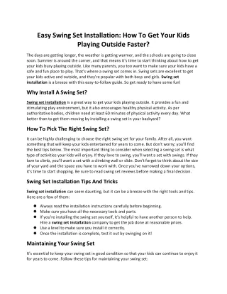 Easy Swing Set Installation_ How To Get Your Kids Playing Outside Faster-converted