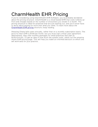 charmhealth ehr pricing if you re considering