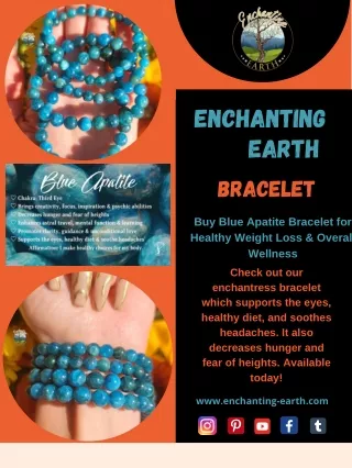 Buy Blue Apatite Bracelet for Healthy Weight Loss & Overall Wellness
