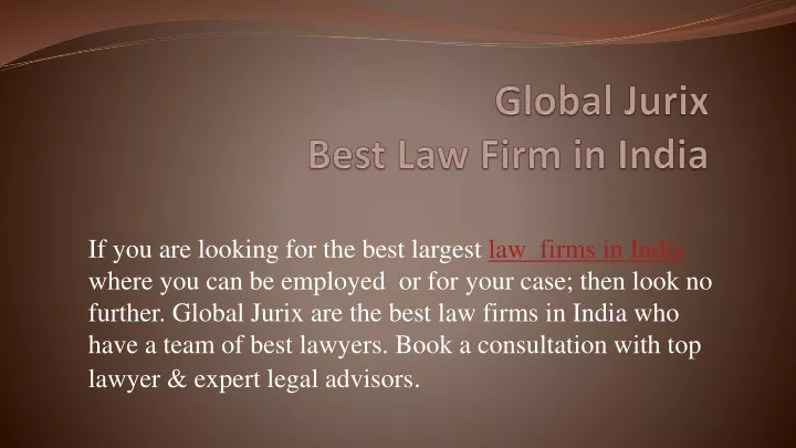 global jurix best law firm in india