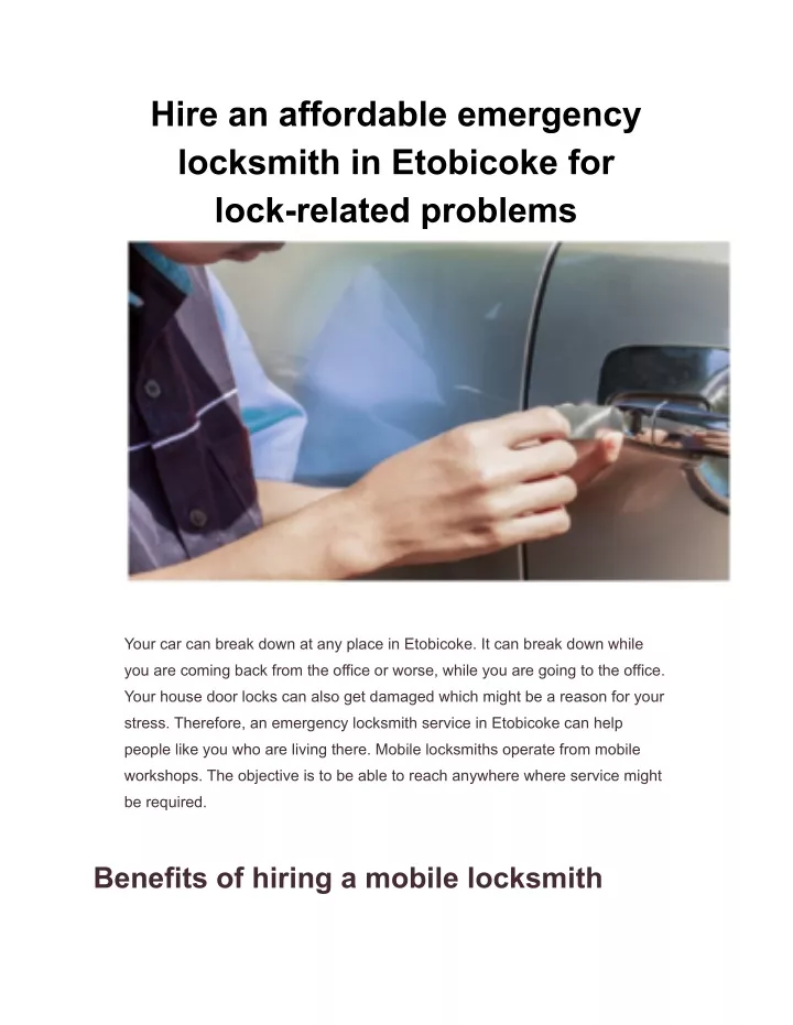 hire an affordable emergency locksmith