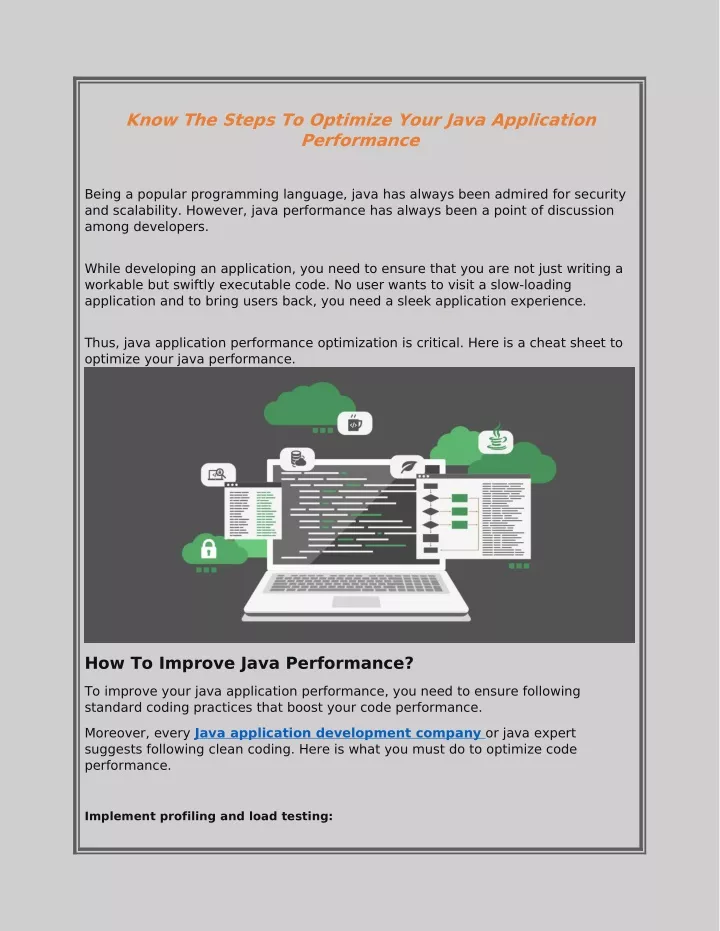 know the steps to optimize your java application