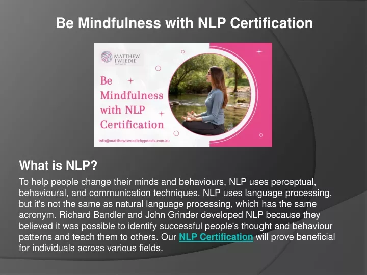 be mindfulness with nlp certification