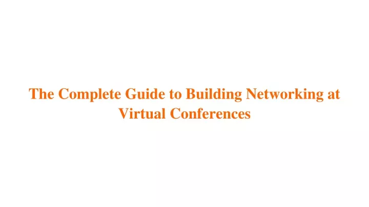 the complete guide to building networking