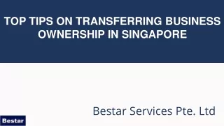 Top tips on transferring business ownership in Singapore