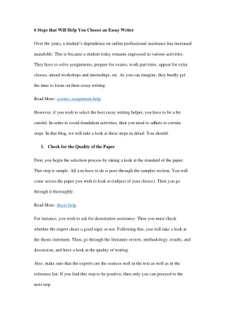 6 steps that will help you choose an essay writer