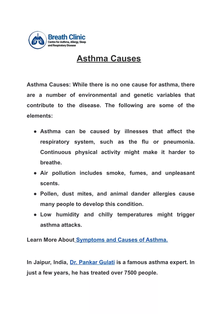 asthma causes